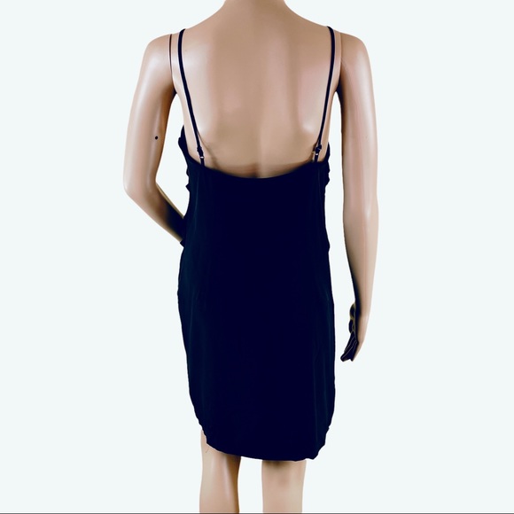 Club Monaco Silk Black Slip Strappy Mini Cocktail Dress - Picture 5 of 7